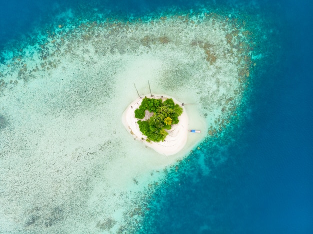 Aerial view Banyak Islands Sumatra tropical archipelago Indonesia