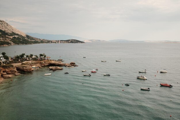 Aerial view bay of Stara Baska Croatia