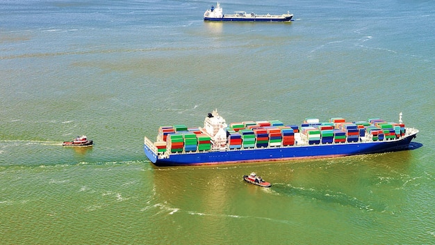 Aerial view of Bayonne Container Ship, NJ, USA