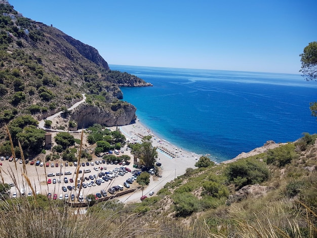 Photo aerial view of the beach cantarrijan