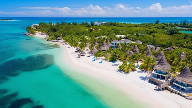 Aerial view of the beach and the ocean