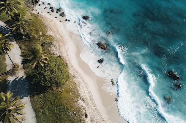 Aerial view of beach road