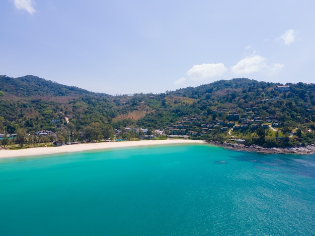 Aerial view of beach sea Phuket Thailand