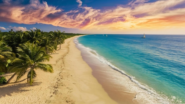 Aerial view of beach and sea