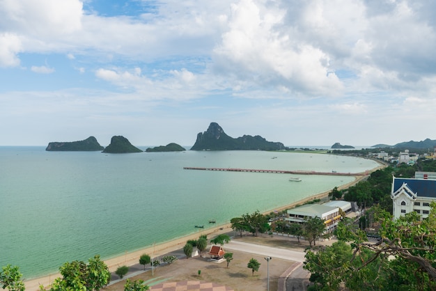 Aerial view of the beach in Thailand