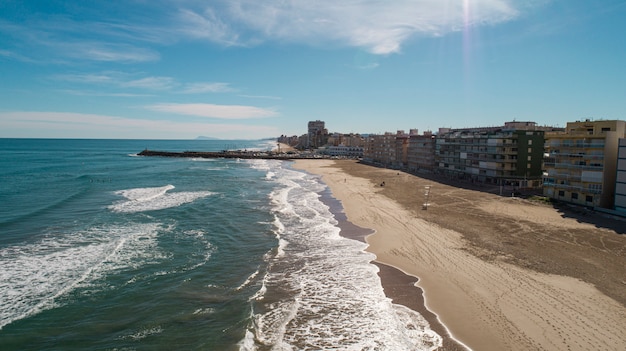 Aerial view of the beach