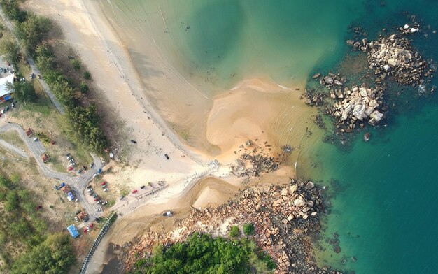 Photo aerial view beach