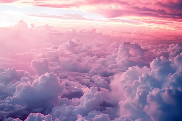 Aerial view of beautiful cloudscape at sunset Nature background