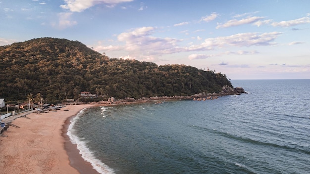 Aerial view of the beautiful coastline of Itapema