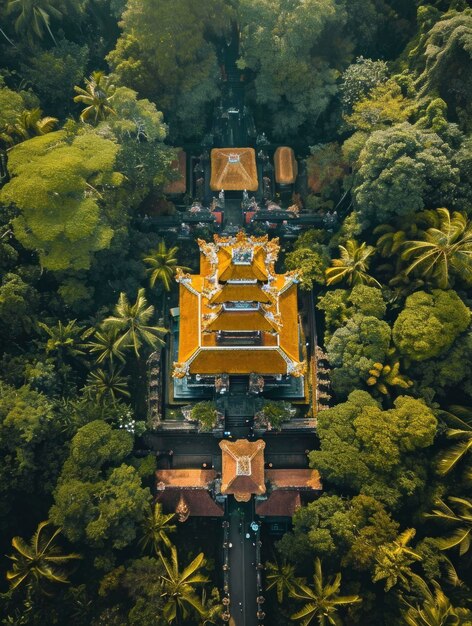 Foto vista aerea di un bellissimo tempio indù