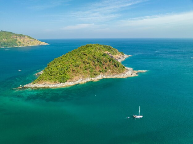 Photo aerial view of beautiful sea in summer season landscape view sea background