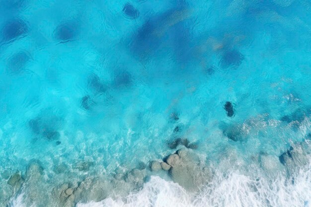 Aerial view of beautiful tropical beach and ocean