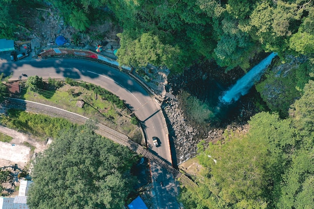 Photo aerial view of beautiful waterfall