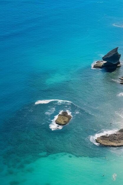 Aerial view of bingin beach in bali