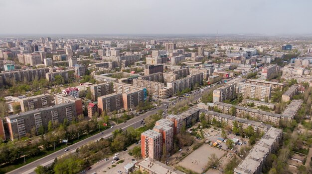 Aerial view of Bishkek city Kyrgyzstan