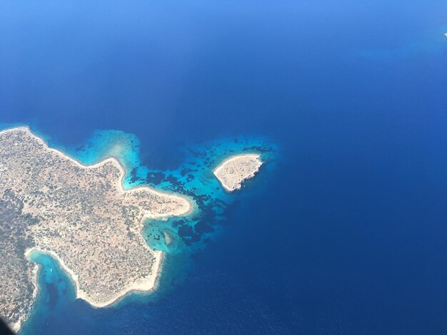 Aerial view of blue sea