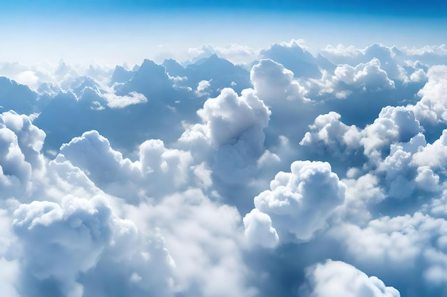 Photo aerial view of blue sky and white clouds background