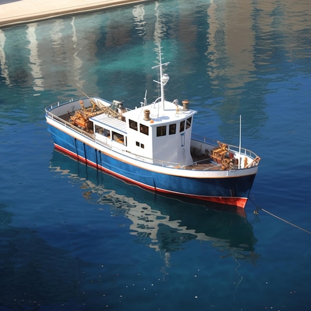 Aerial view of a boat