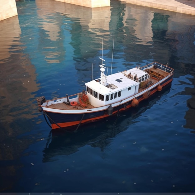 Aerial view of a boat