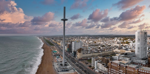 Aerial view of british airways i observation deck in brighton uk