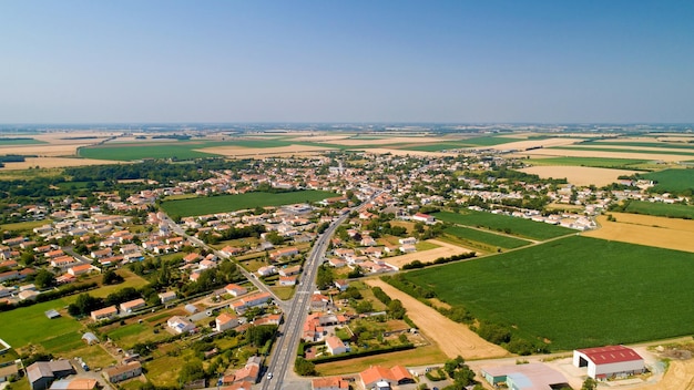 aerial view of buildings against sky