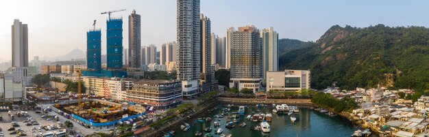 Aerial view of buildings in city