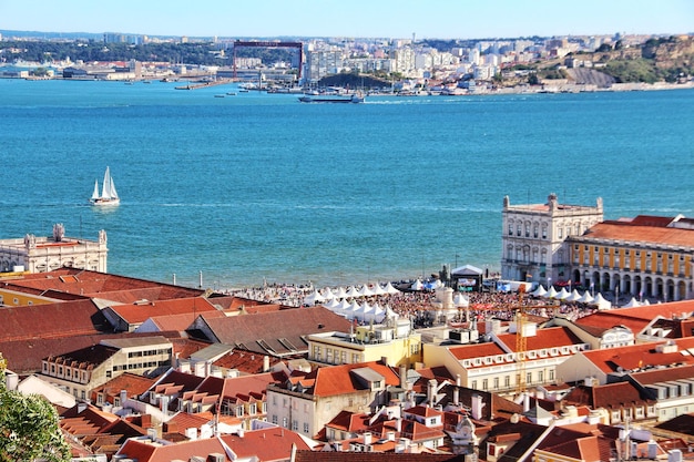 Aerial view of buildings in city