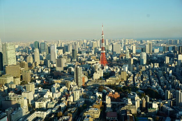 Aerial view of buildings in city