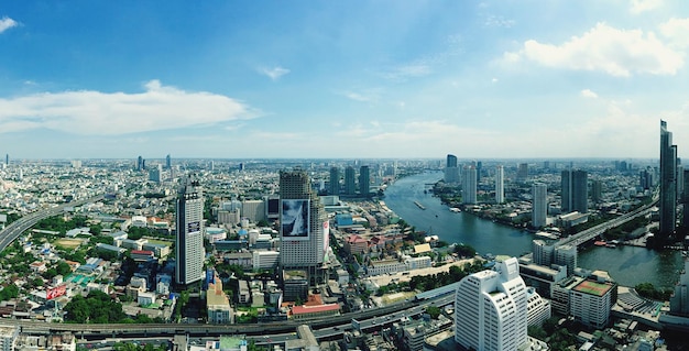 Aerial view of buildings in city