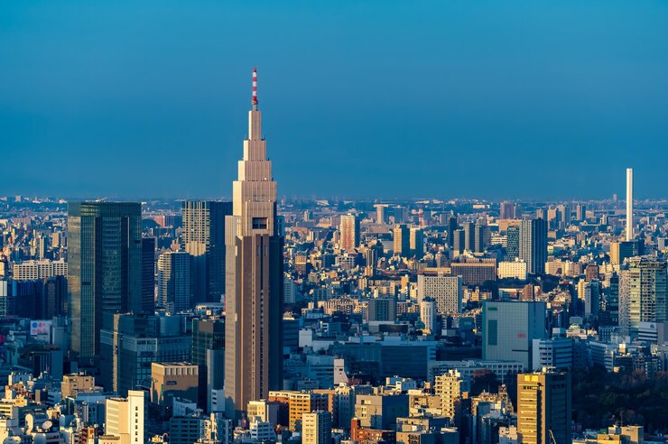 Photo 都市の建物の空中写真