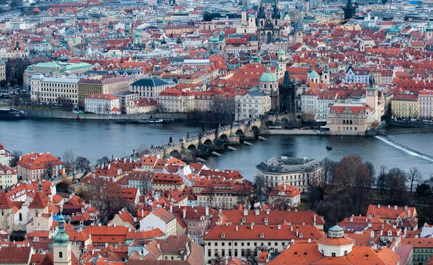 Aerial view of buildings in city