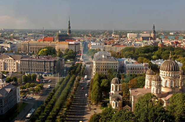 aerial view of buildings in city