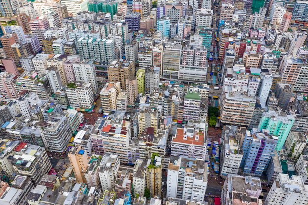 Photo aerial view of buildings in city