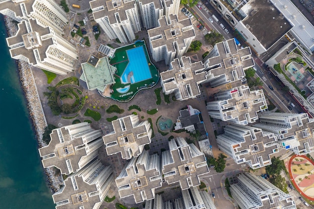 都市の建物の空中写真