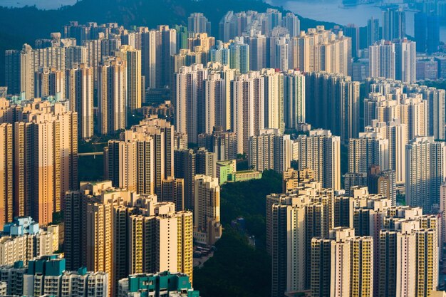 都市の建物の空中写真