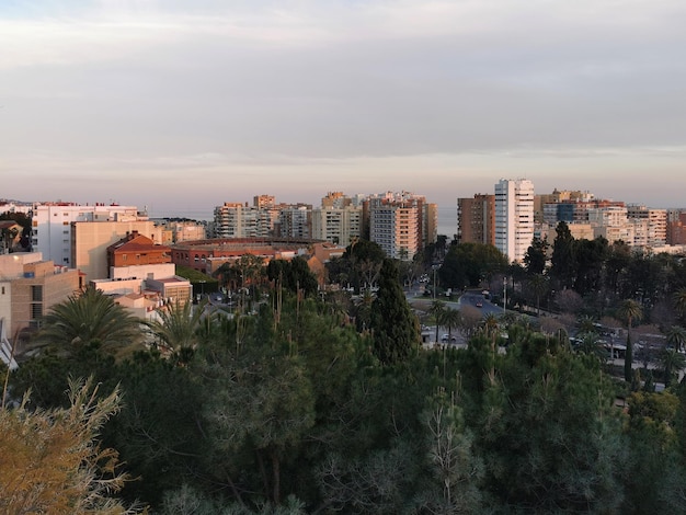 Aerial view of the bullfighting arena in Malaga