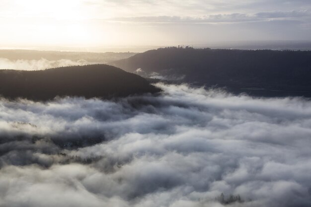 Aerial view of Burnaby Mountain and Admiralty Point Park