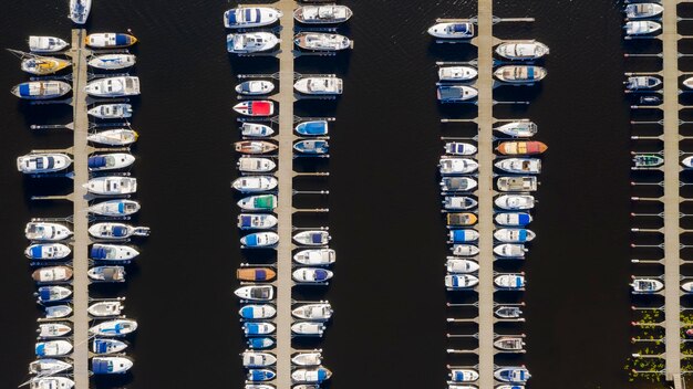 Aerial View by Drone of Yacht Club and Marina