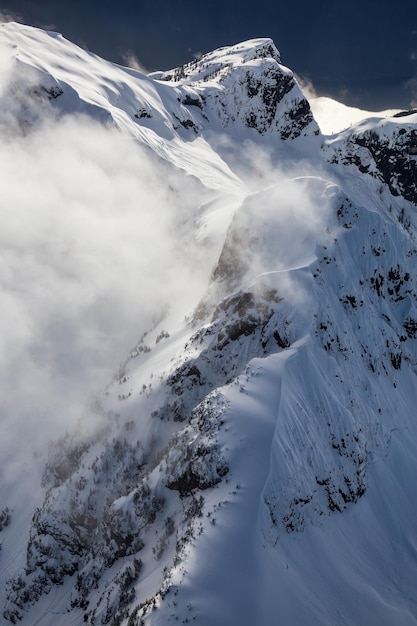 Aerial View of Canadian Mountain Landscape Nature Background