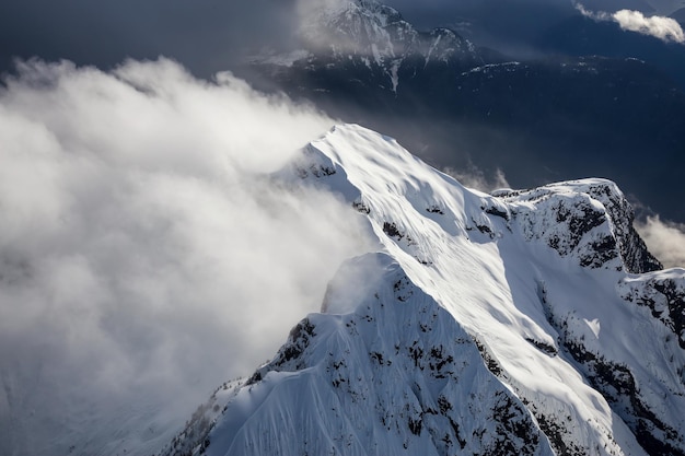 Aerial View of Canadian Mountain Landscape Nature Background