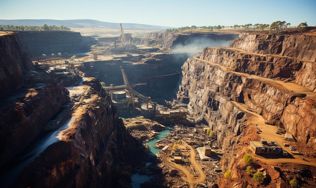 Aerial View of Canyon With River