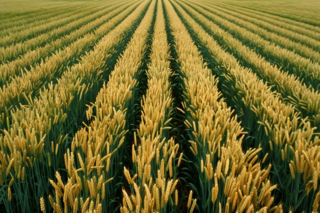 aerial view captures the golden expanse of a wheat field