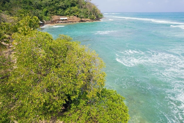 Aerial view of Capurgana Beach Choco Colombia