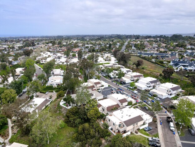 Aerial view of Cardiff town, community in the incorporated city of Encinitas in San Diego County