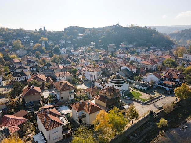 Aerial view of center of town of Lovech Bulgaria