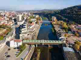 Photo aerial view of center of town of lovech bulgaria