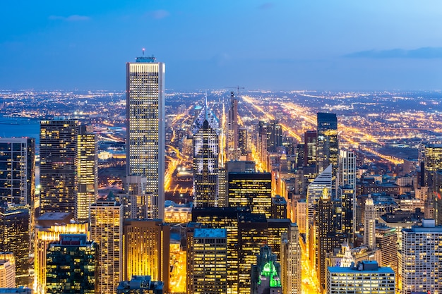 Aerial view of Chicago Skylines South