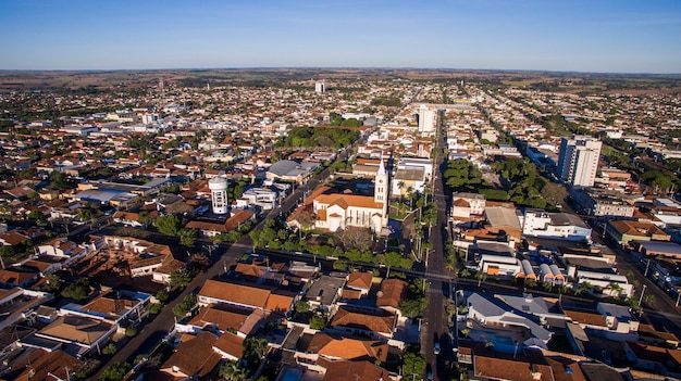 Photo aerial view of the city of andradina in sao paulo state in brazil. july, 2016.