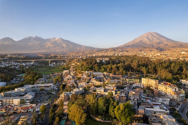 Veduta aerea della città di arequipa