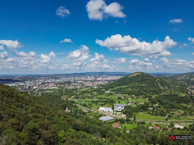 Photo aerial view of the city of besanon